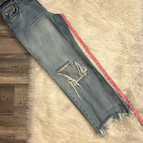 Free People We The Free ‘Maggie’ distressed chewed hem straight cropped jeans 28 - Picture 9 of 11